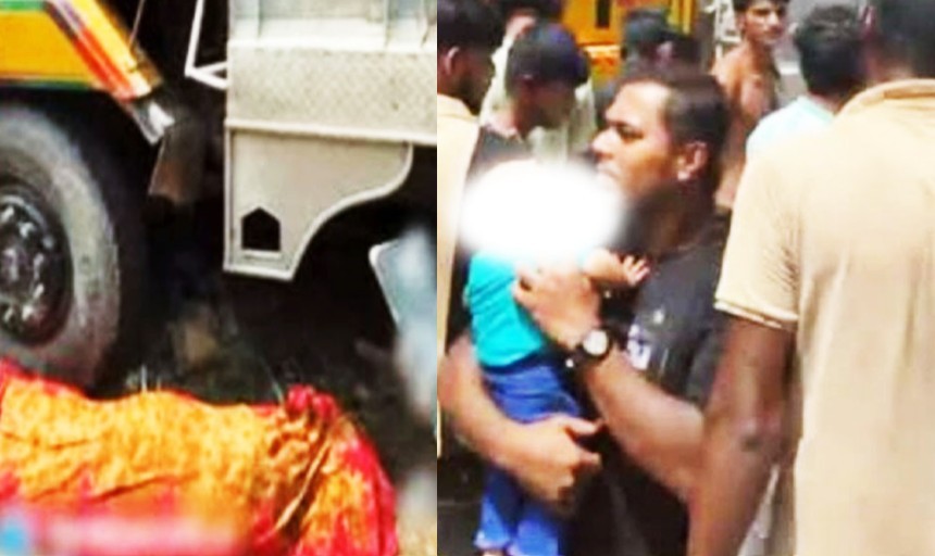কুমিল্লায় ছেলের মোটরসাইকেল থেকে পড়ে ট্রাকচাপায়  প্রাণ গেল মায়ের